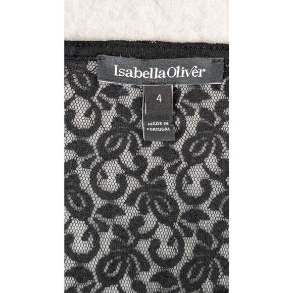 Isabella Oliver Womens 4 Lace Maternity Dress US Size 10 Black Ruched Stretch - Picture 3 of 12